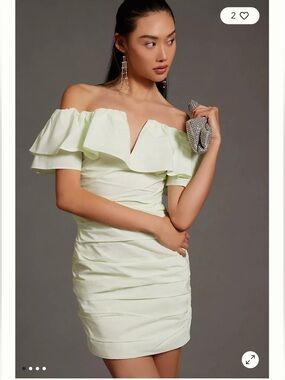 Anthropologie Maeve Ruched Off The Shoulder dress